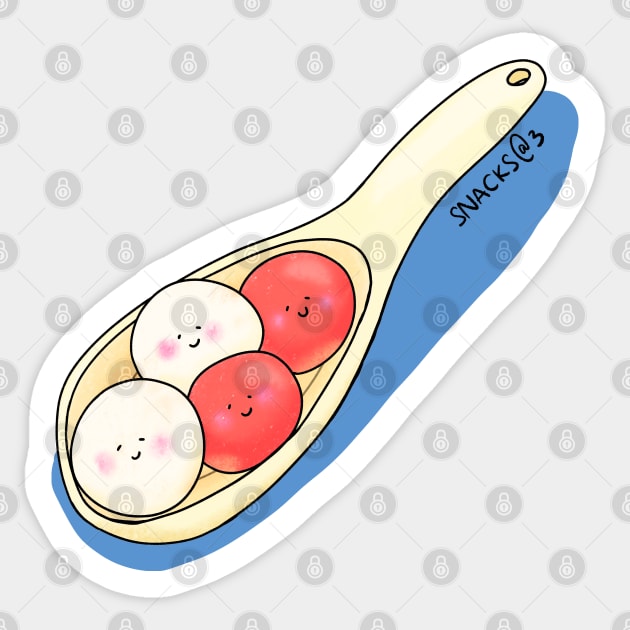 A spoonful of tangyuan Sticker by Snacks At 3